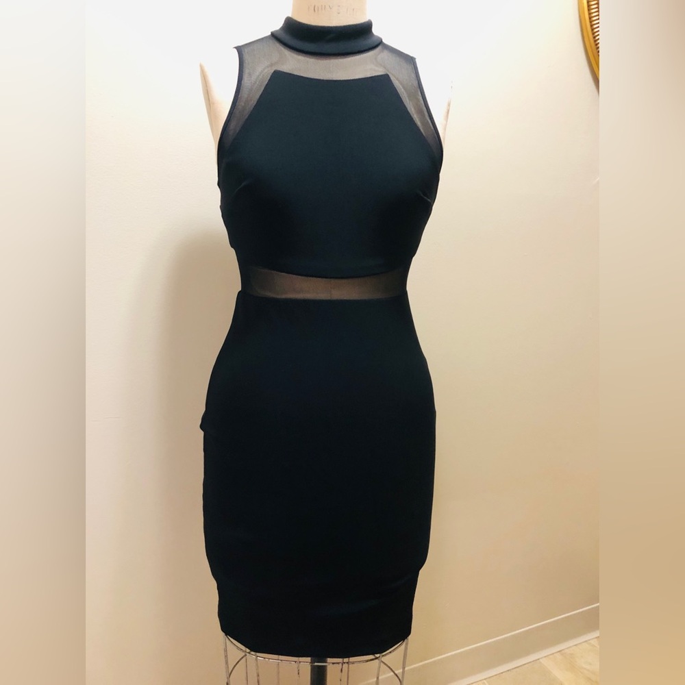 Betsy & Adam Black Sleeveless Midi Dress Sz 6
